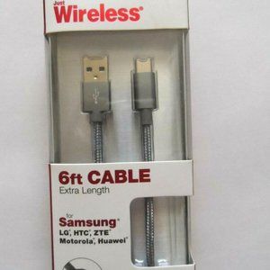 Just Wireless Micro USB Mesh Cable 6 foot Space Grey